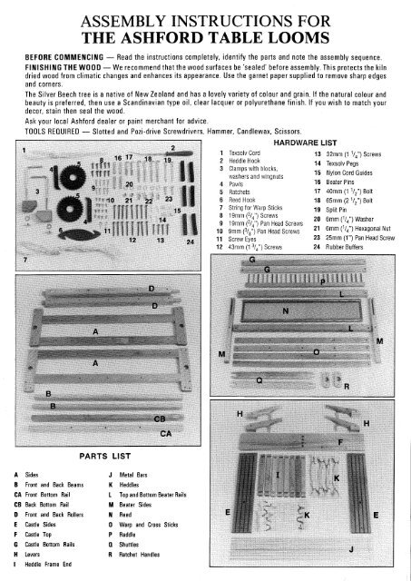 table looms - Ashford Handicrafts