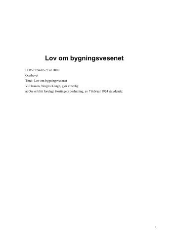 Lov om bygningsvesenet