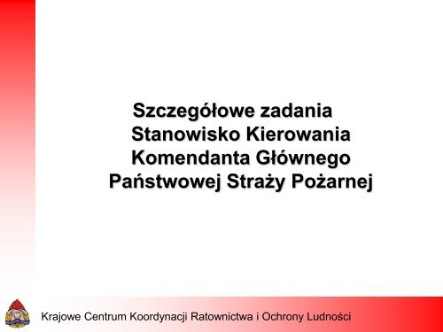 Krajowe Centrum Koordynacji Ratownictwa i Ochrony LudnoÅci