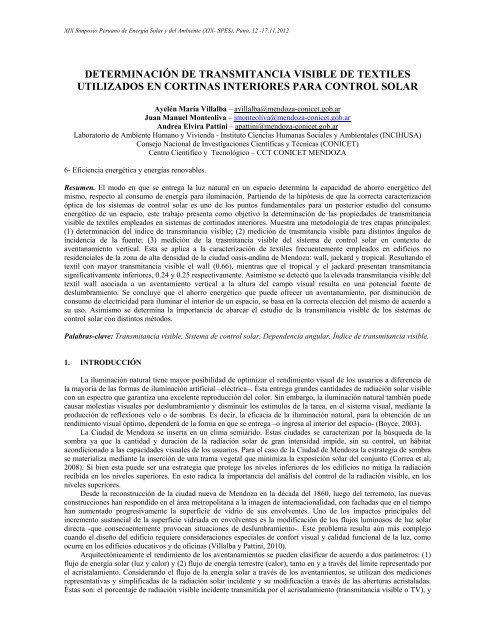 determinación de transmitancia visible de textiles utilizados en ...