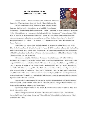 Lt. Gen. Benjamin R. Mixon Commander, U.S. Army ... - USARPAC