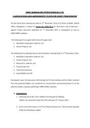 1. Clarifications and Amendments to RFB for Short Term Benzene