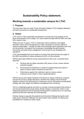 Working towards a sustainable campus - Leeds Trinity University