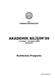 TC HARRAN ÃNÄ°VERSÄ°TESÄ° AKADEMÄ°K BÄ°LÄ°ÅÄ°M'09 11 Åubat