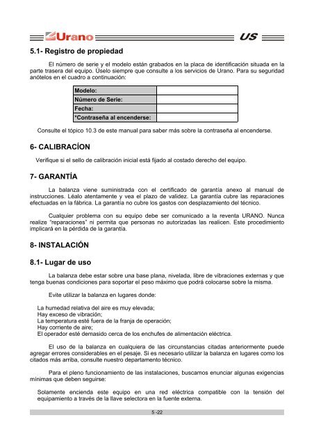 BALANZAS ELECTRÃNICAS LÃNEA US POP - Urano