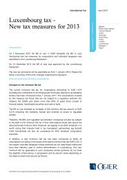 Luxembourg tax - New tax measures for 2013 - Ogier