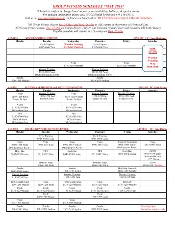 Group Fitness Schedule PDF - MCCS Okinawa