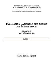 Evaluation Nationale CE1-2011 LM - MinistÃ¨re de l'Ãducation ...