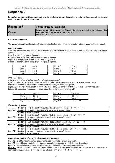 Evaluation Nationale CE1-2011 LM - MinistÃ¨re de l'Ãducation ...