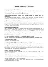 Questions frÃ©quentes â TÃ©moignages - Francaisunivers.unito.it