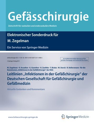 Infektionen in der GefÃ¤Ãchirurgie - Krankenhaus Nordwest