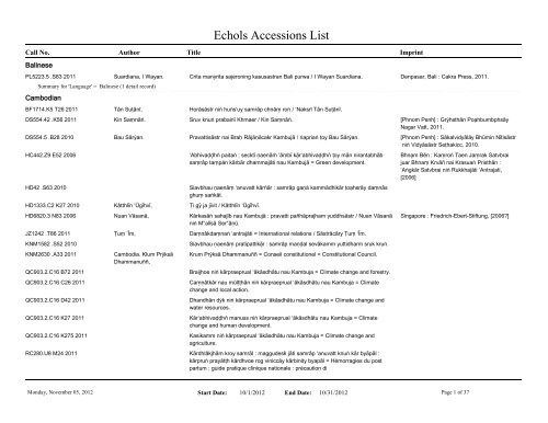 Echols Accessions List - Asia Collections | Cornell Library Asia ...