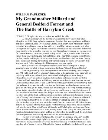 WILLIAM FAULKNER My Grandmother Millard ... - literature save 2