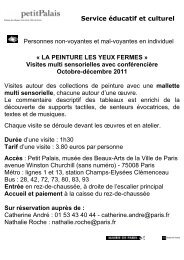 La peinture les yeux fermÃ©s oct-dÃ©c 2011 - Le Petit Palais - Ville de ...
