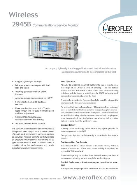 2945B Communications Service Monitor - Aeroflex