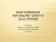 Road Commission for Oakland County's S.A.D. Process - Tom Blust