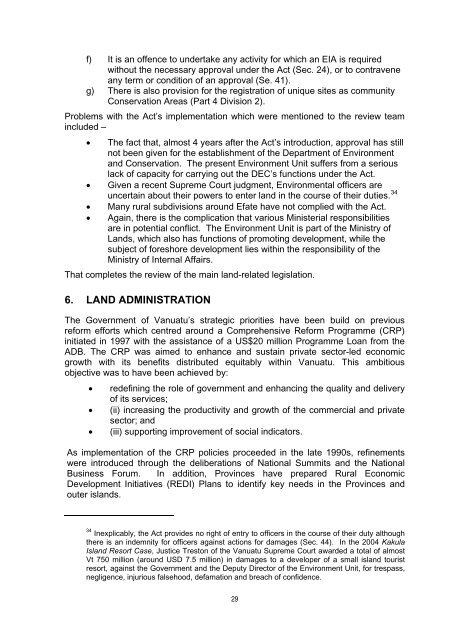 Vanuatu Review of National Land Legislation, Policy and ... - AusAID
