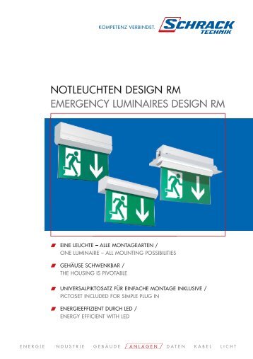 notleuchten design rm emergency luminaires design rm - Schrack