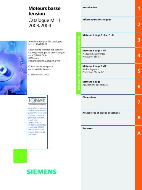 Catalogue général moteurs asynchrones Siemens - MIDI Bobinage