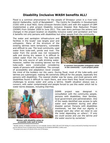 Disability-inclusive water, sanitation and hygiene â a case study - CBM