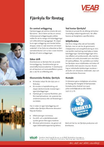 Informationsblad om fjÃ¤rrkyla.pdf - VEAB. VÃ¤xjÃ¶ energi AB.