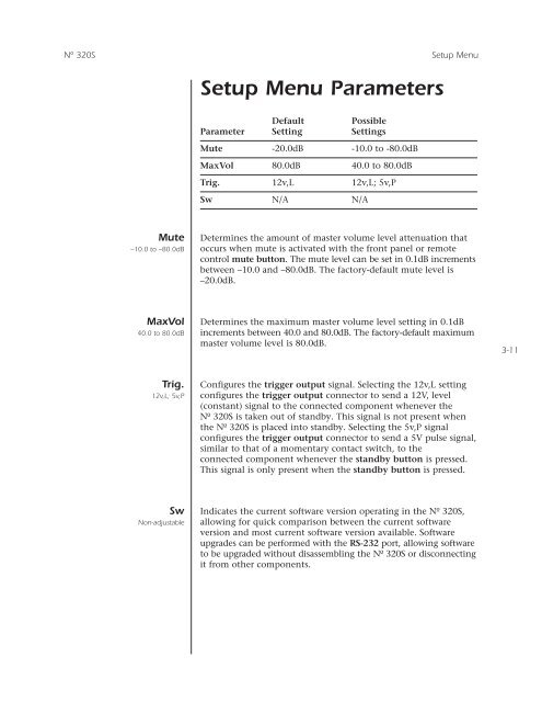 No320S Owner's Manual - Mark Levinson