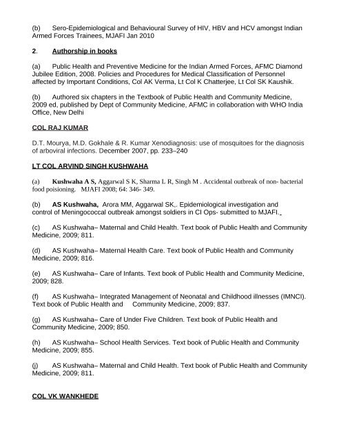 Appendix 'B' to letter No 524/P/DGAFMS/DG-3B dated 28 Nov 97