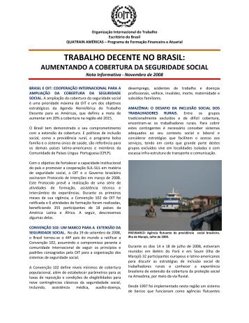 Veja a íntegra do comunicado distribuído pela OIT - Organização ...