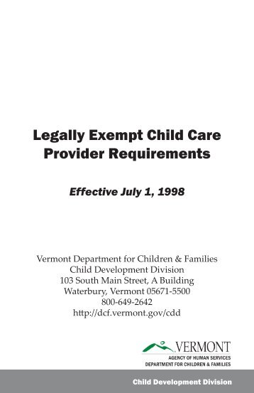 Legally Exempt Child Care Provider Requirements - Department for ...