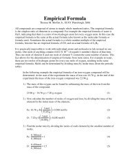 Empirical Formula - Faculty web pages - SUNY Plattsburgh