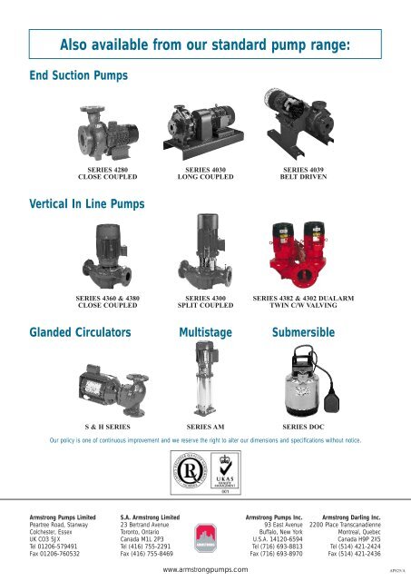 Series AG Brochure - Armstrong Pumps