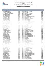 Liste des engagements - ComitÃ© de paris natation