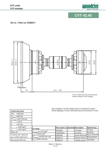 CV-axel / CV shaft