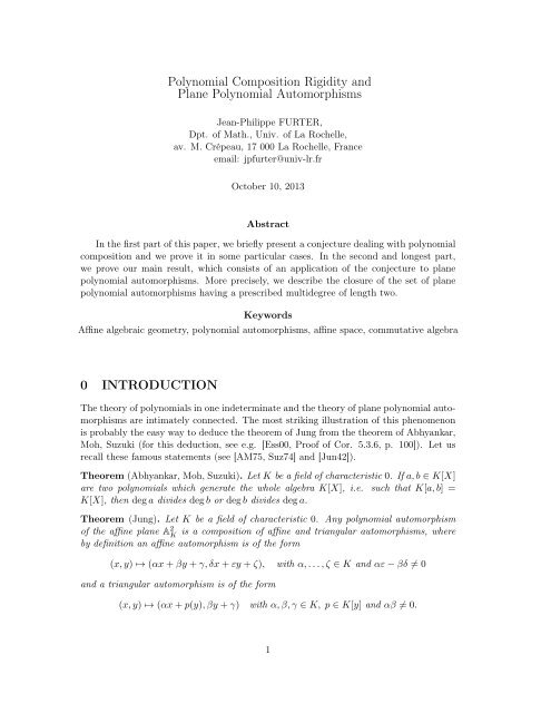 Polynomial Composition Rigidity and Plane Polynomial ...
