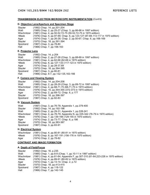 CHEM 165,265/BIMM 162/BGGN 262 REFERENCE LISTS 1 The ...