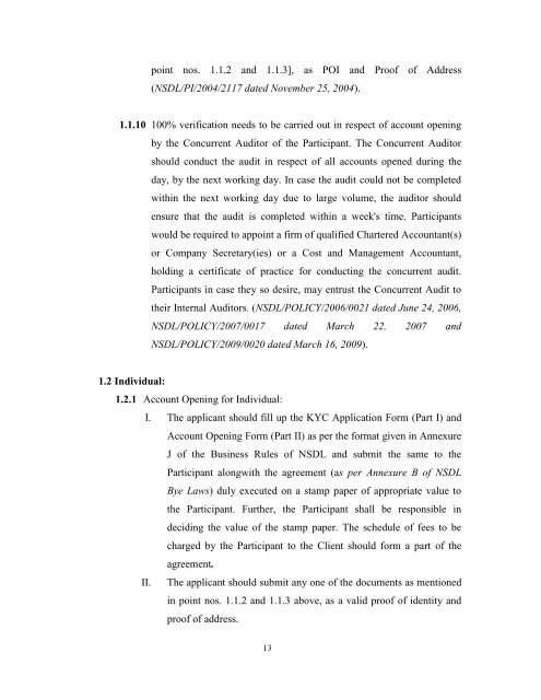 Master Circular on 'Account Opening' - Version 1 - NSDL