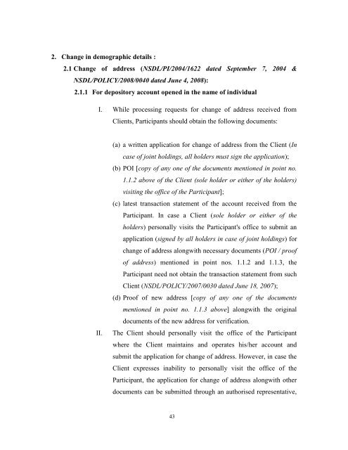 Master Circular on 'Account Opening' - Version 1 - NSDL