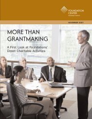 MORE THAN GRANTMAKING - Foundation Center
