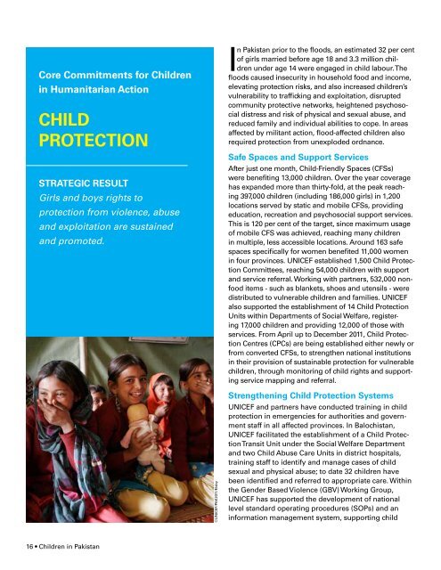 Pakistan 1 Year Report - UNICEF Humanitarian Action Resources