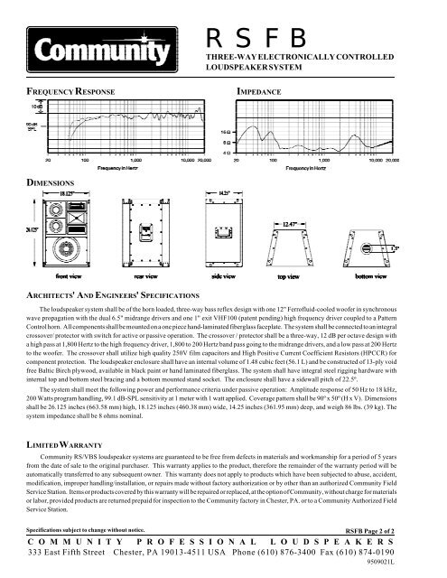 RS-FB - Community Professional Loudspeakers