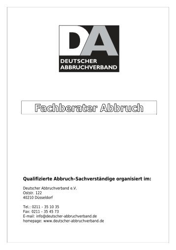 Qualifizierte Abbruch-SachverstÃƒÂ¤ndige organisiert im: - Deutscher ...