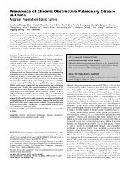 Prevalence of Chronic Obstructive Pulmonary Disease in China