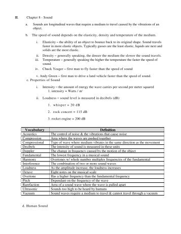 Chapter 8 - Sound - Mr.E Science