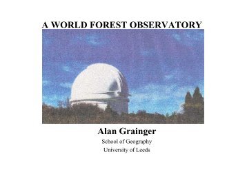 A WORLD FOREST OBSERVATORY Alan Grainger - DPI - Inpe