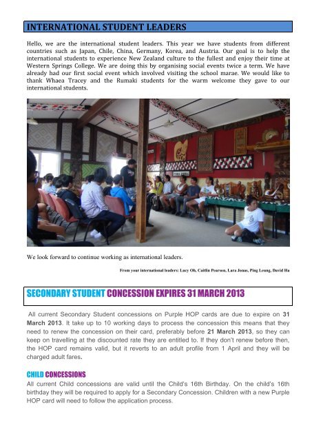 Newsletter No.3 - Western Springs College