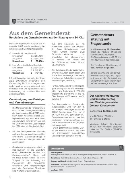 Timelkamer Gemeindenachrichten NOV. 2013.indd