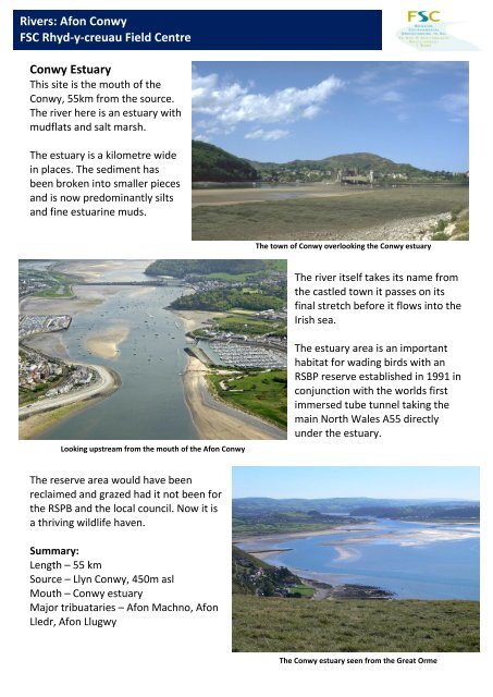 Further reading and background information on the Afon Conwy