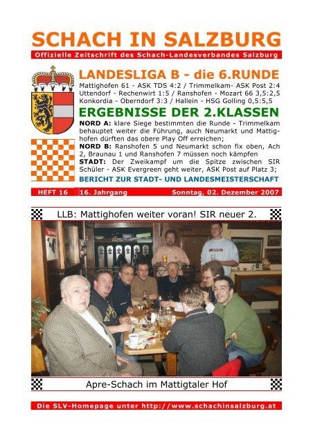 16. Jahrgang - Heft 16 - Schach-Landesverband Salzburg