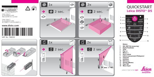 Leica DISTO D5 Quickstart Guide