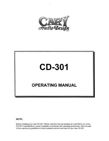 CD-301 - Cary Audio Design